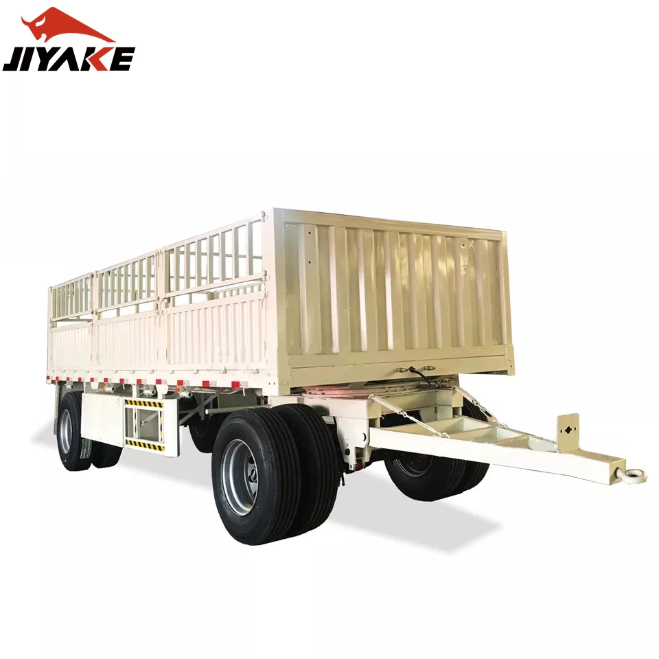 2/ 3/4 Axles Hydraulic Dump Box Open Cargo Fence Side Wall Trailer Tractor Trailer Draw Bar Full Trailer for Farm Transport